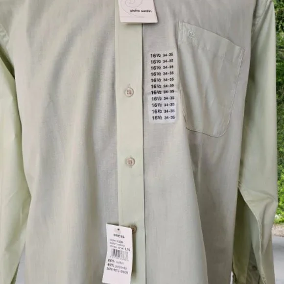 PIERRE CARDIN COMFORT FIT EXPANDABLE NECK BAND MEN DRESS SHIRT - 16.5 (34/35) - Picture 4 of 7